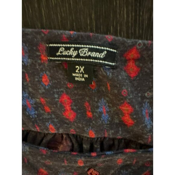 Lucky Brand Short Sleeve 100% Viscose Beaded Top Size 2X - Picture 3 of 9